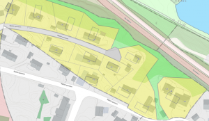 Utsnitt av reguleringsplanen for Hannevikdalen i Kristiansand kommunes digitale kartløsning